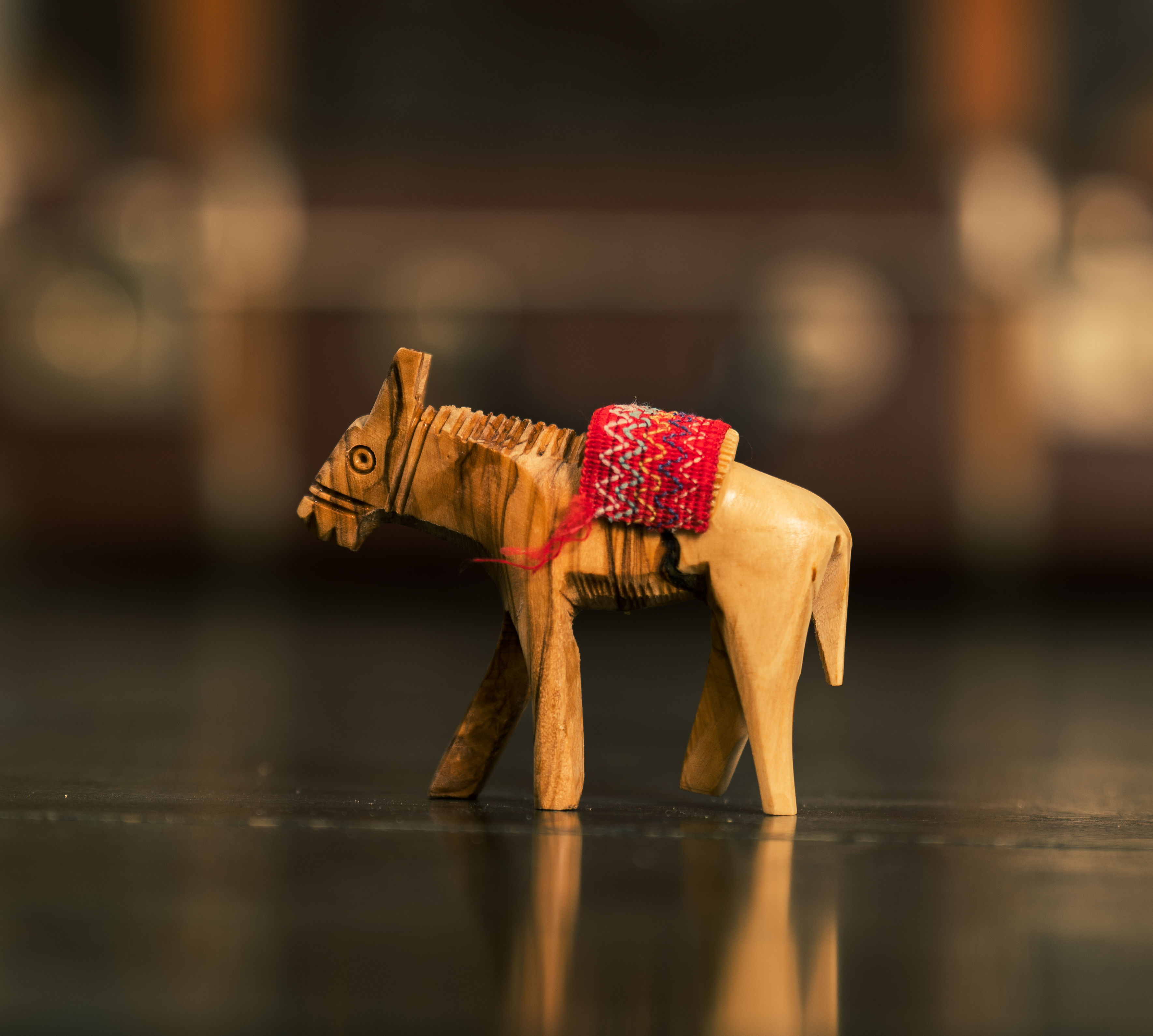 Olive wood donkey
