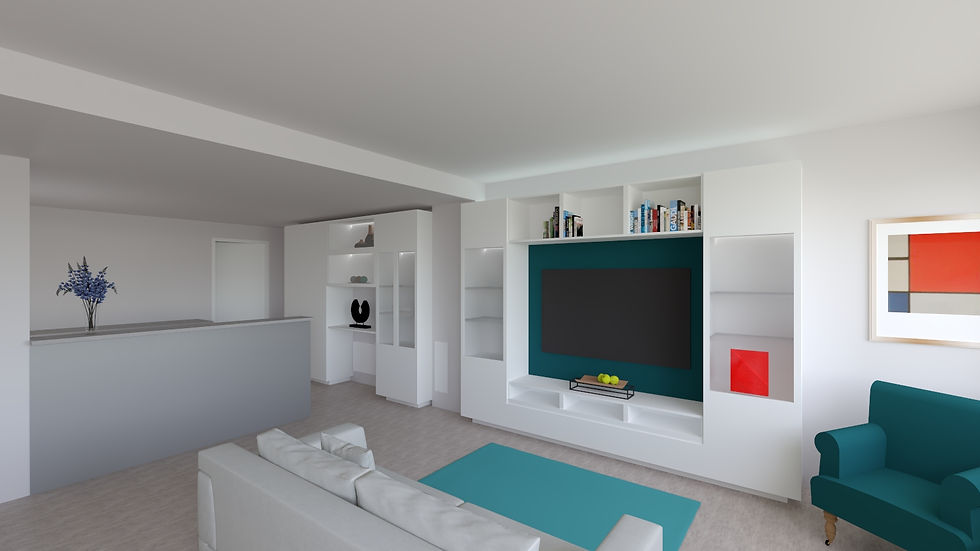 Mobiliario a medida salón vivienda Barcelona