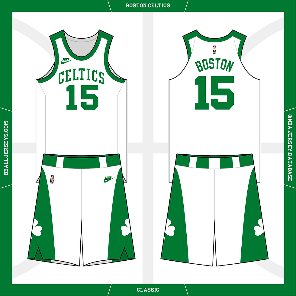 Boston Celtics Classic jersey, based on the 1946-47 home jersey. First worn on October 25, 2021.