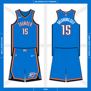 The Oklahoma City Thunder Icon jersey from 2019 to Present