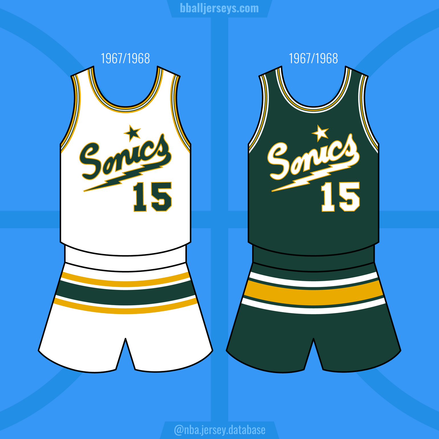 Thunder 01_Seattle Supersonics 1967-1968 Jersey