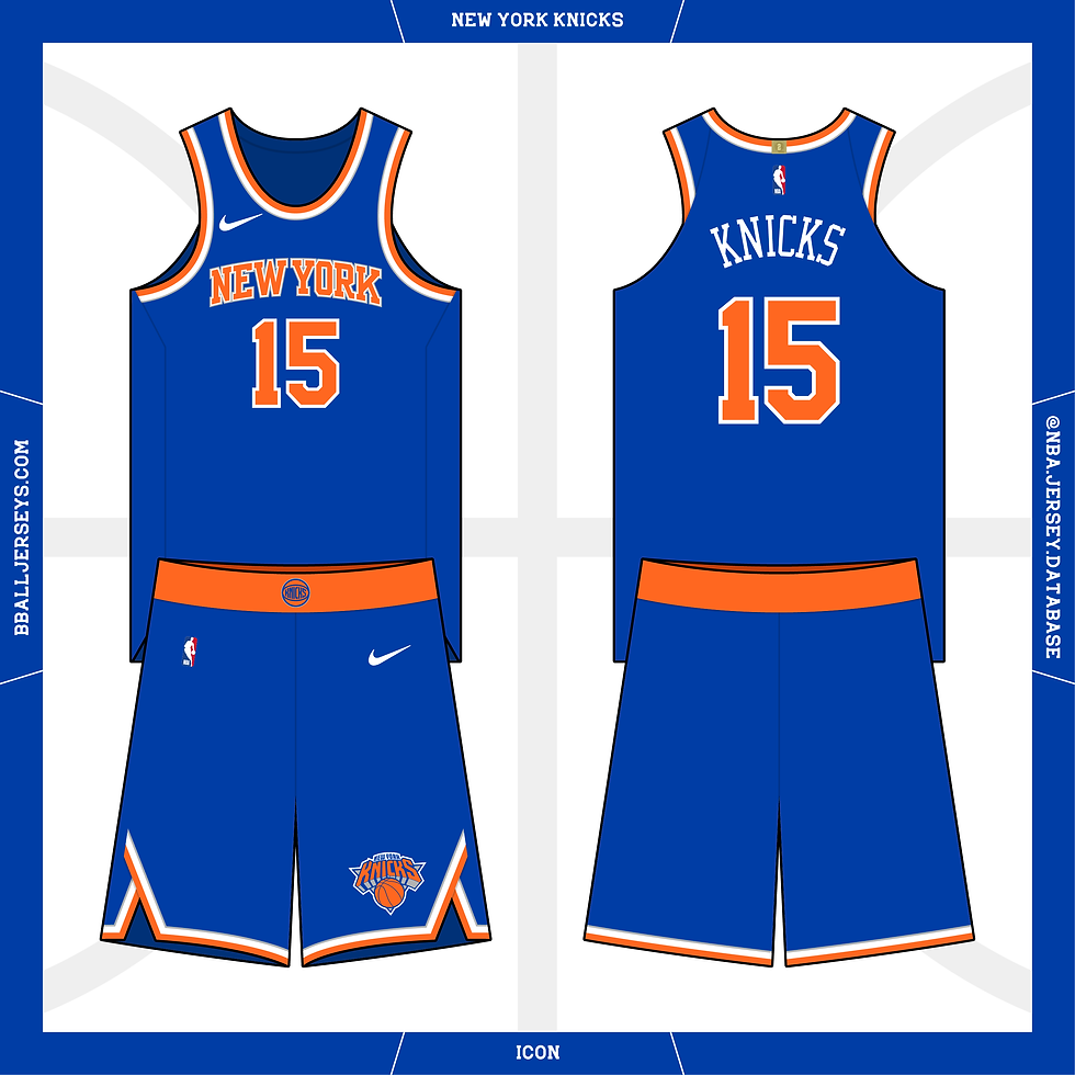 New York Knicks icon jersey. First worn on October 24, 2017.