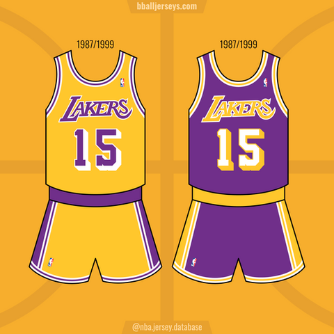 Lakers 02_Los Angeles Lakers 1987-1999 Jersey Short