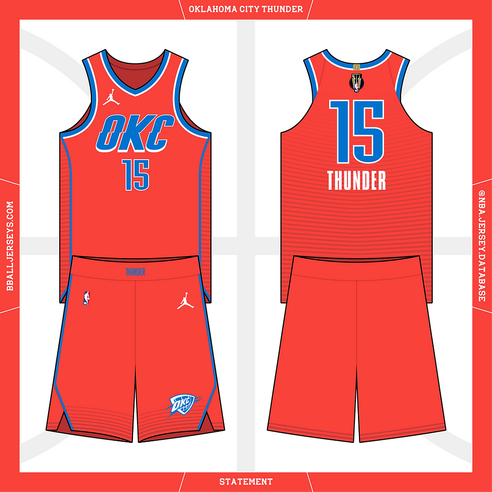 Oklahoma City Thunder Statement jersey with the 2025 NBA Cup Patch. First worn on December 13, 2025.