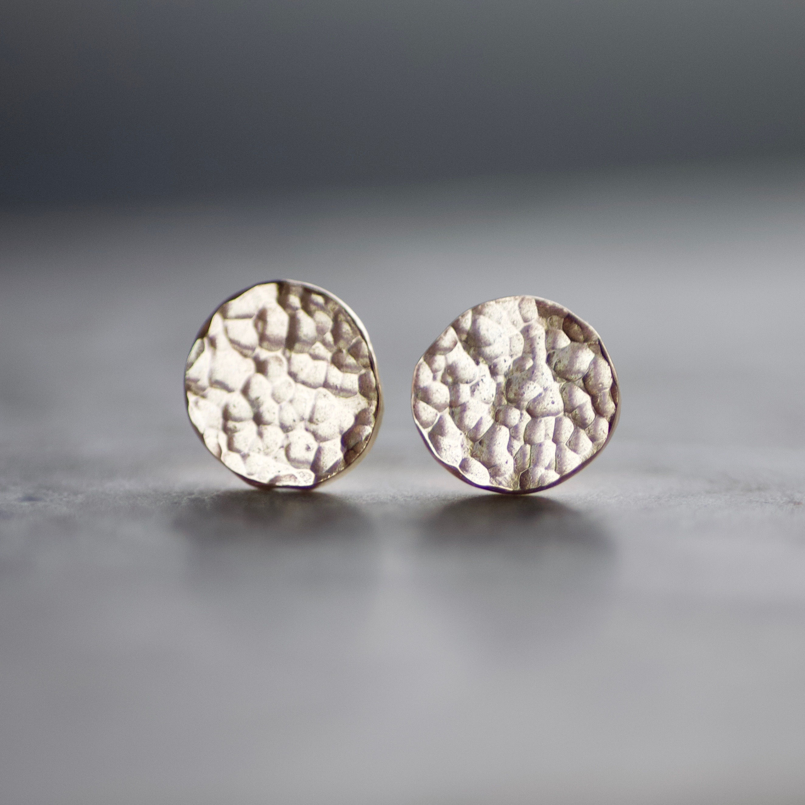 Lisa Crockard | 9ct Gold Hammered Flat Disc Studs