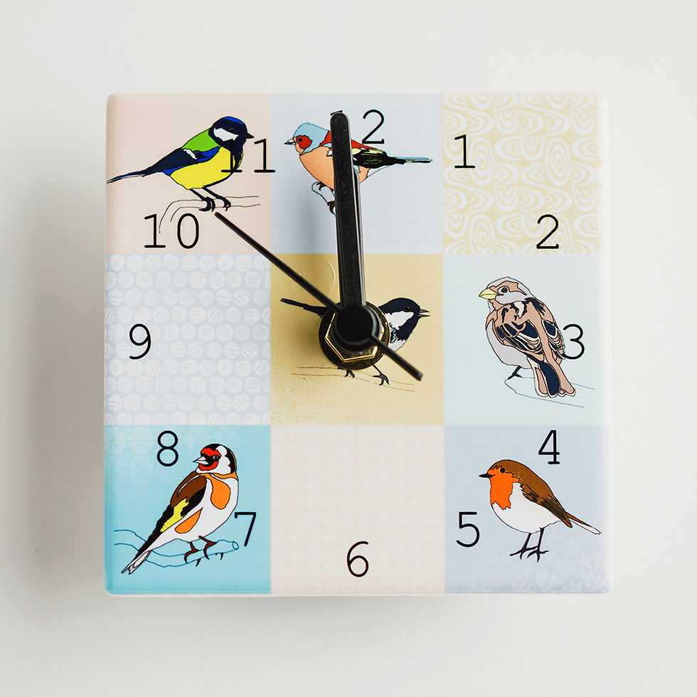 Thumbnail: Dibujo Design | Mini Clocks – Garden Birds