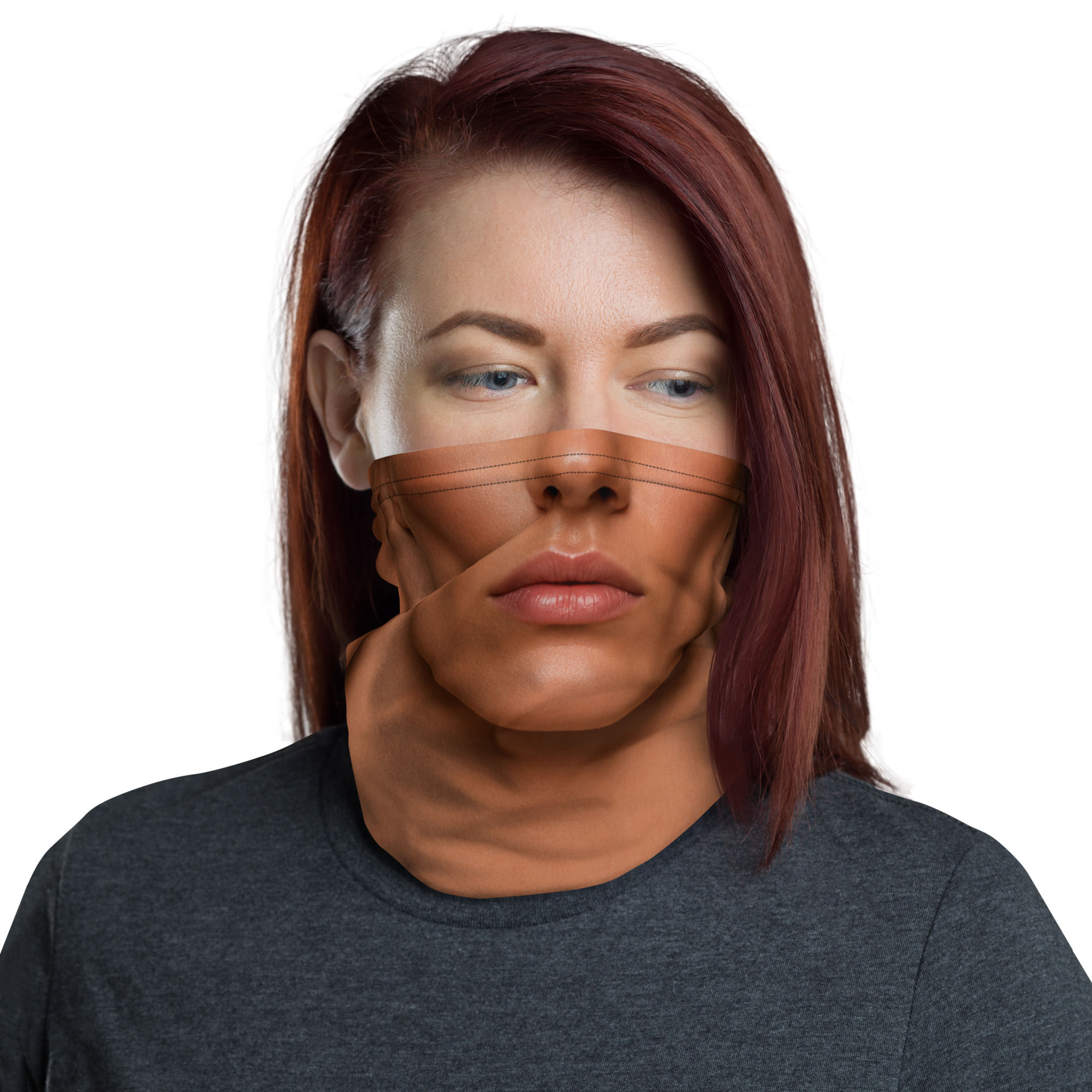 Woman Face (light skin) Neck Gaiter