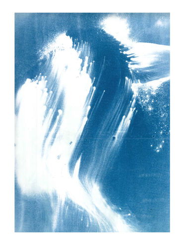 Cyanotype, abstract blue art