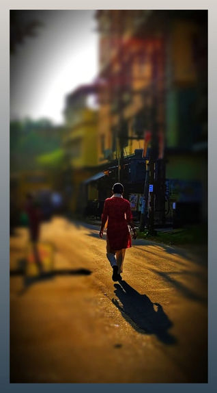 Sunset over the street