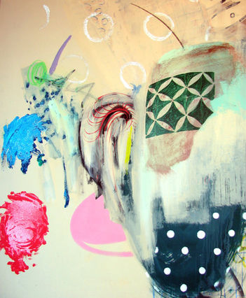 contemporary painting, in the garden, big painting, abstract painting