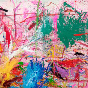 mixed media painting, big canvas, contemporary  painting