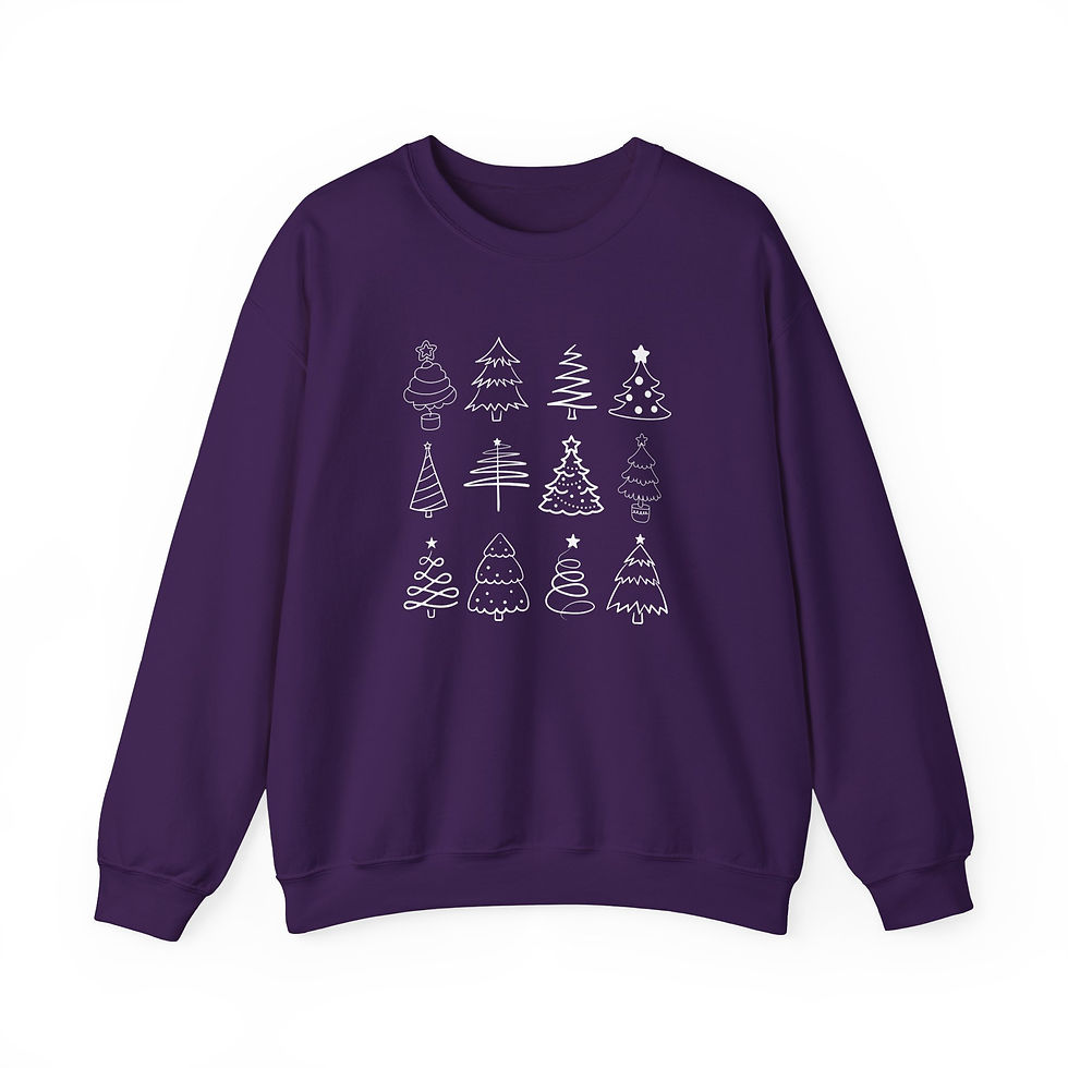 Thumbnail: Holiday Christmas Tree Collection Crewneck Sweatshirt - Classic Pullover