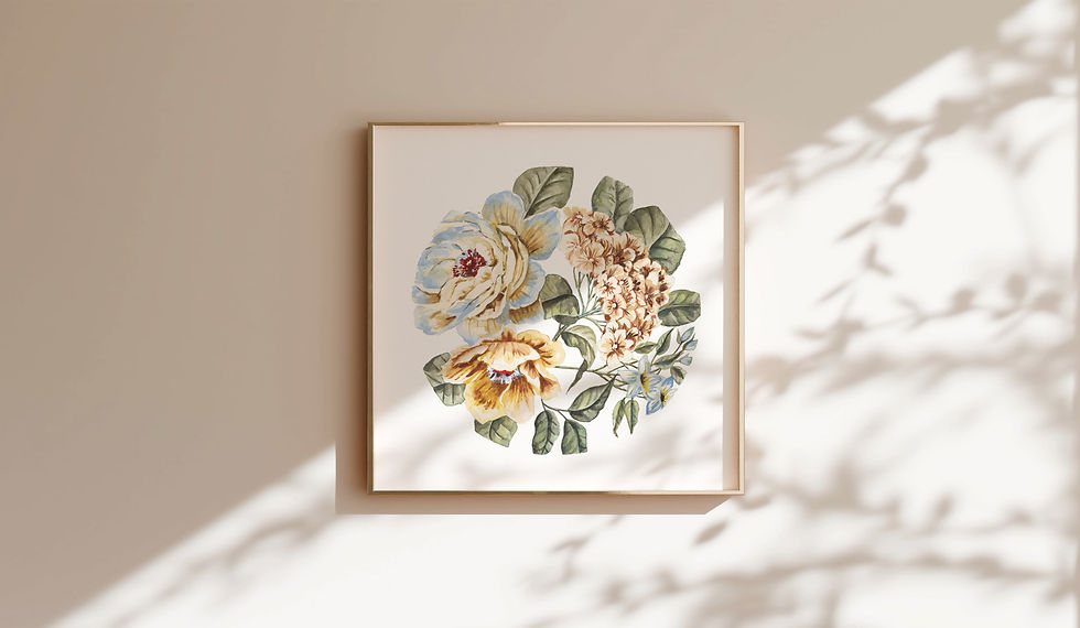 Thumbnail: Circular Rose and Hydrangea Print