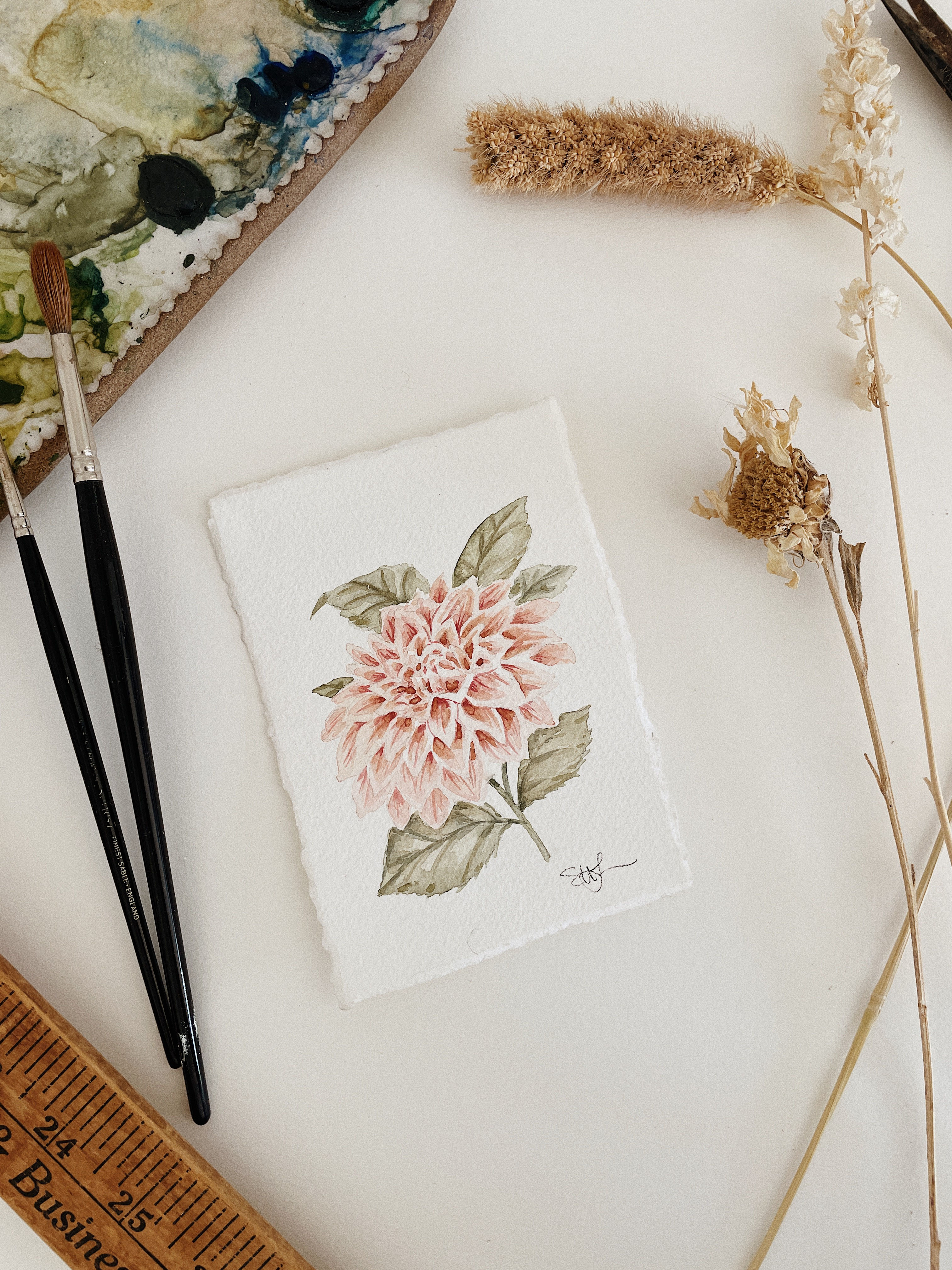 Dahlia — Original Watercolor Painting