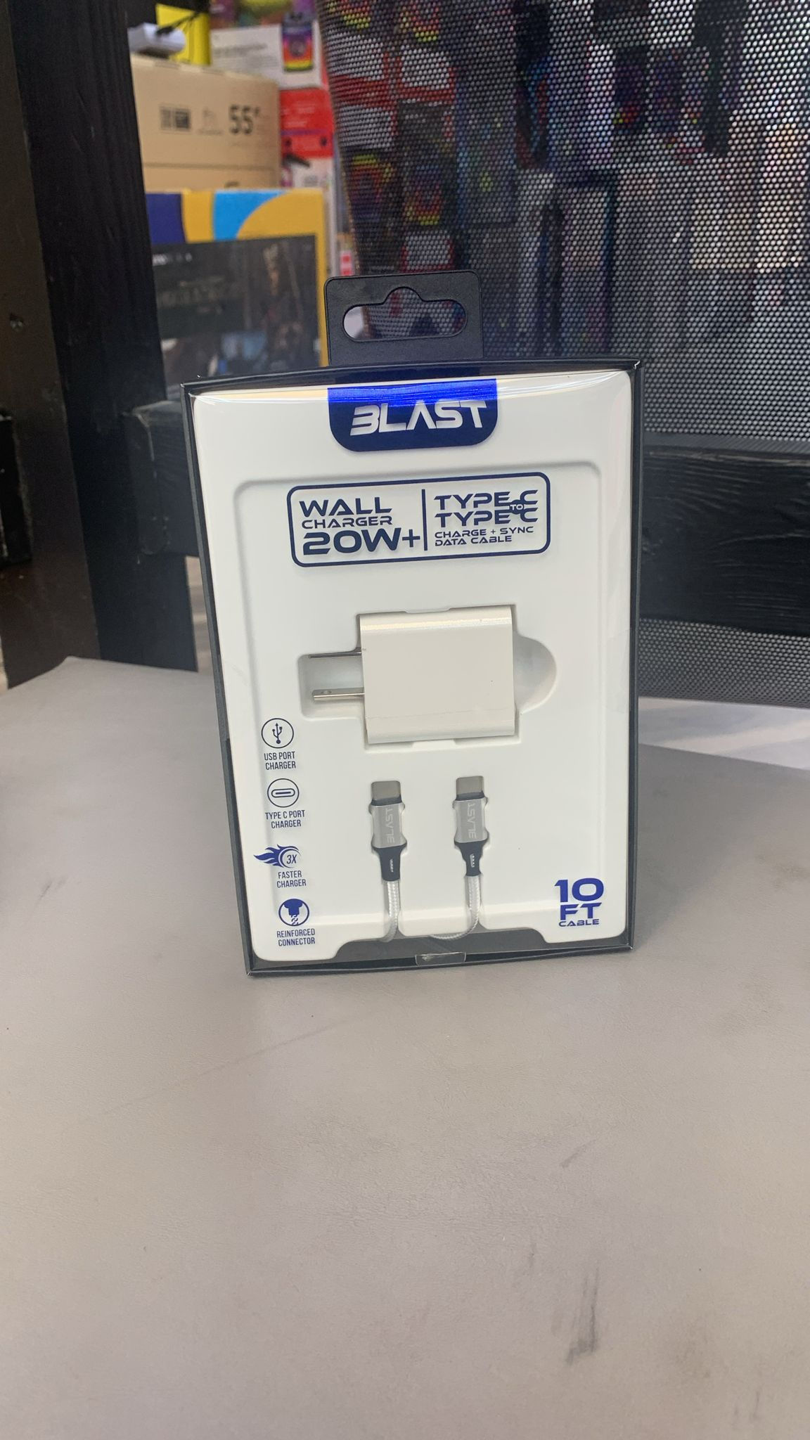 Type c 2 type c wall charger 10ft