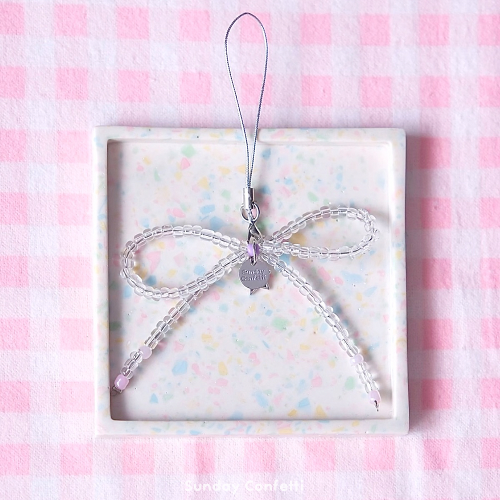Thumbnail: Beaded Ribbon phone charm