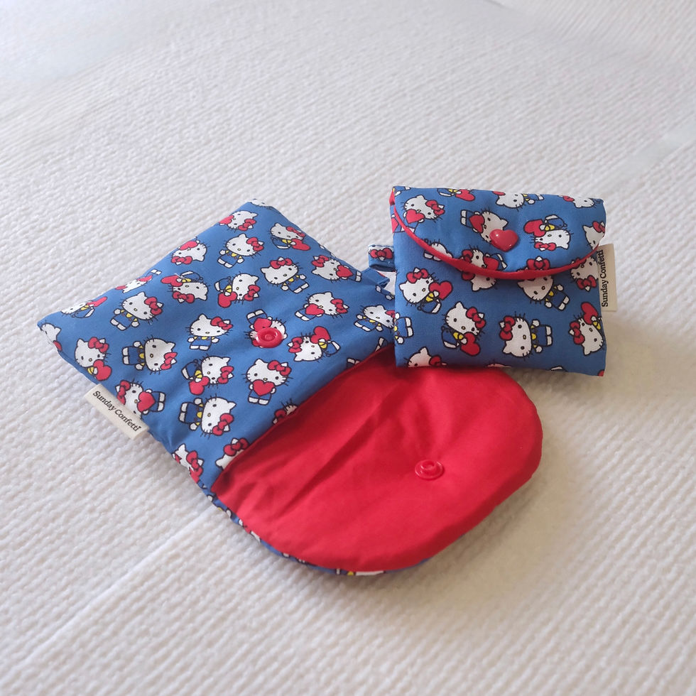 Thumbnail: Small puffy pouch - Blue Hello kitty