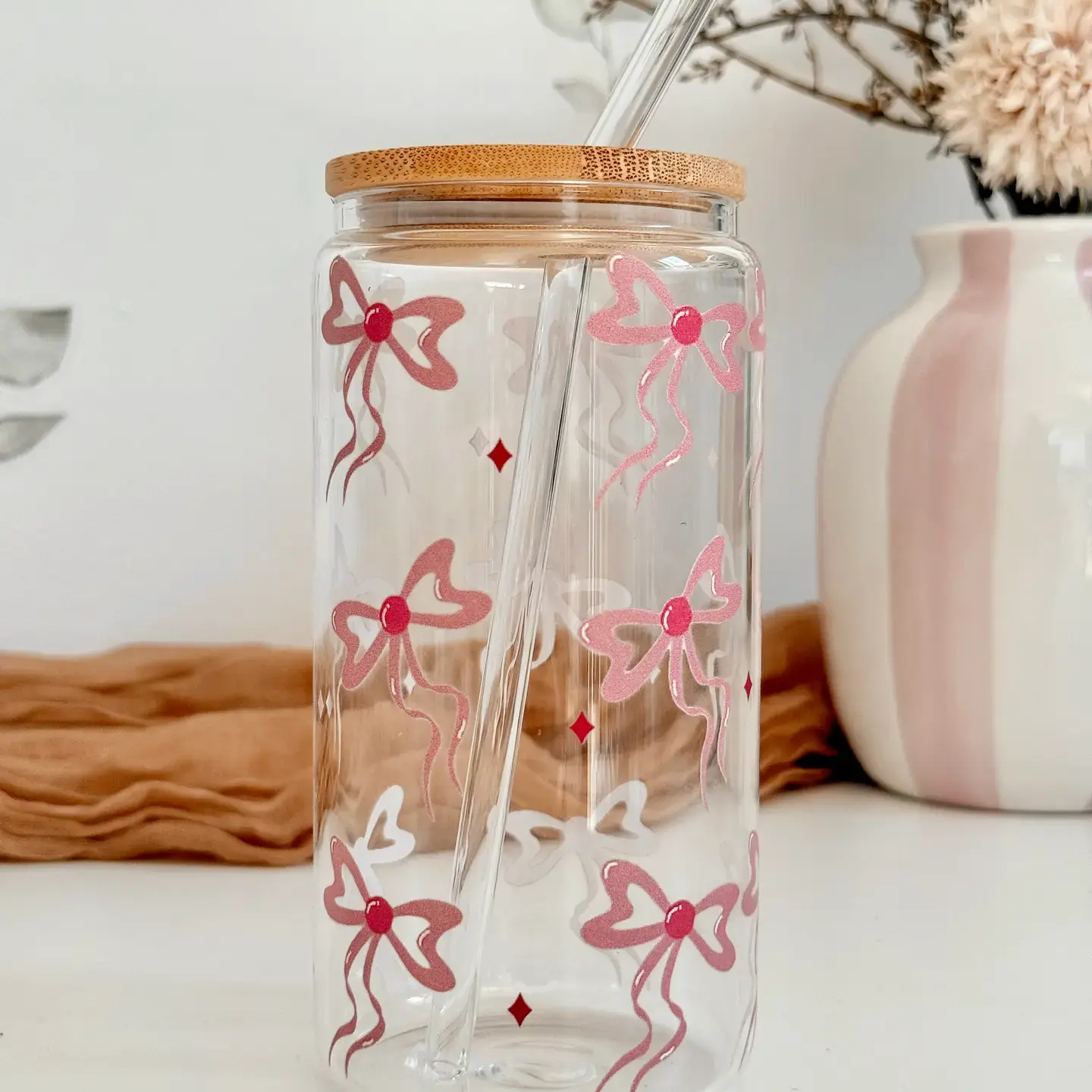 Gobelet en verre Pink Bows