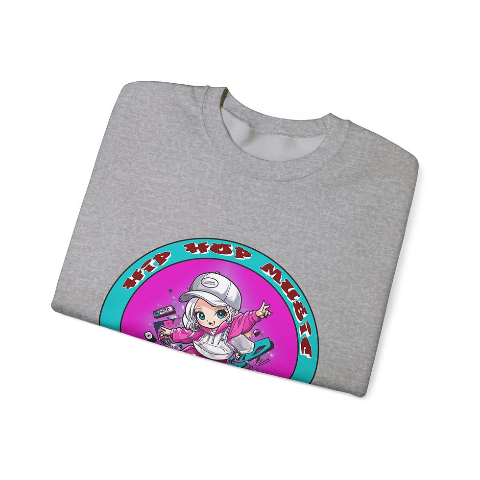Thumbnail: HIP HOP Music Stickers 002 (Crewneck Sweatshirt)