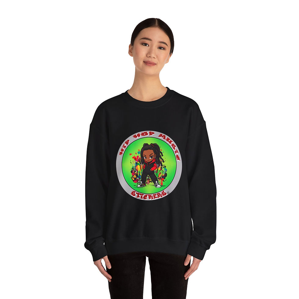Thumbnail: HIP HOP Music Stickers 006 (Crewneck Sweatshirt)