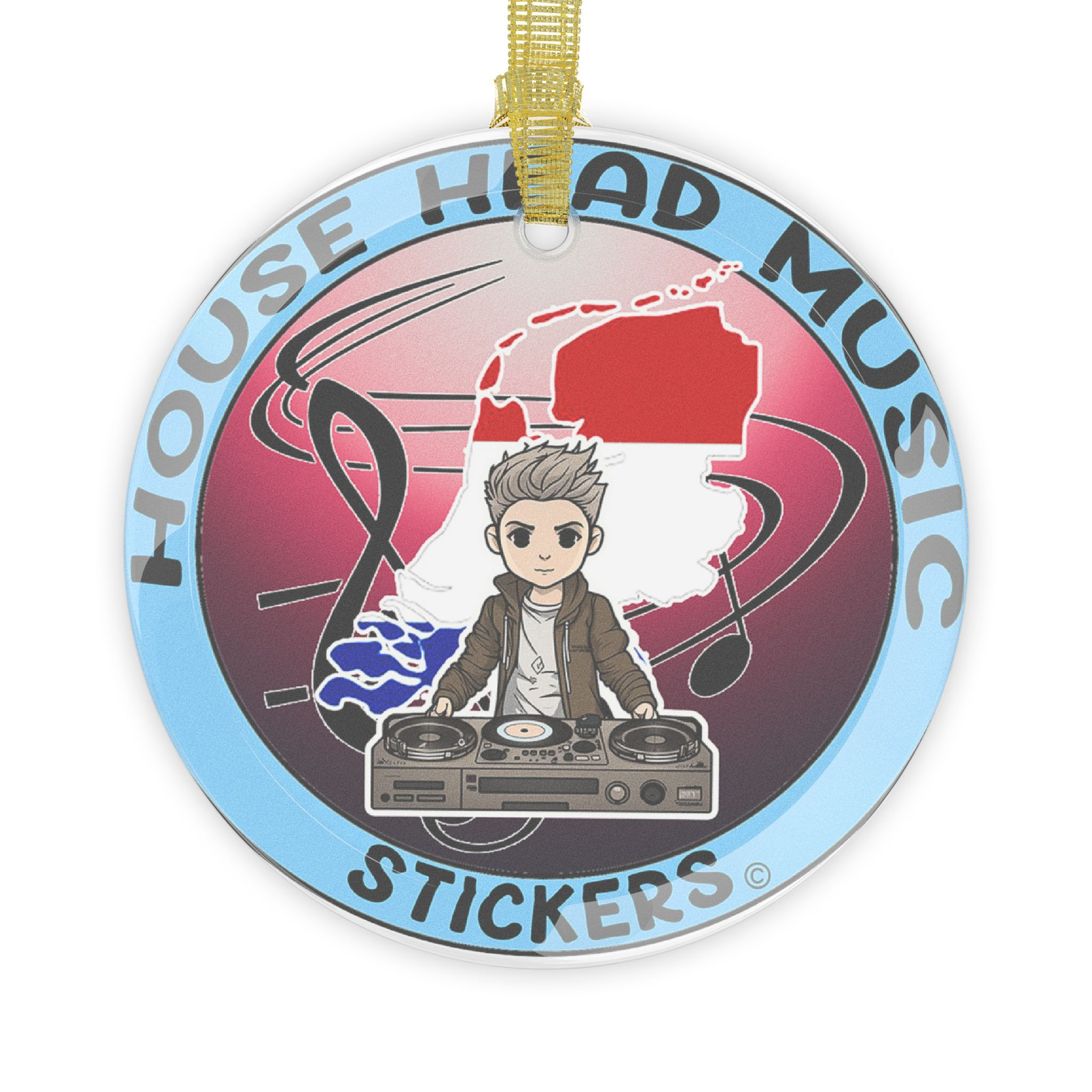 House Head Music Stickers Netherlands (Glass Ornaments)