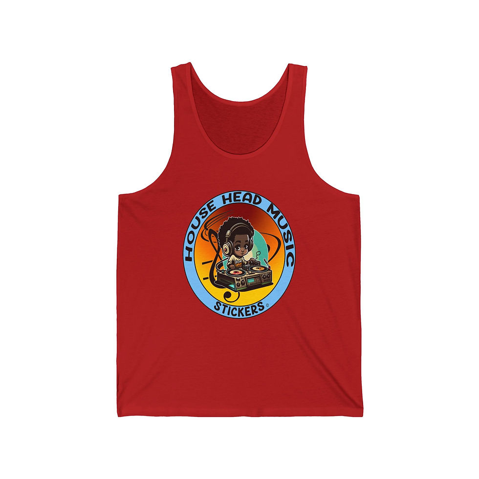 Thumbnail: House Head Music Stickers 003 (Unisex Jersey Tank)