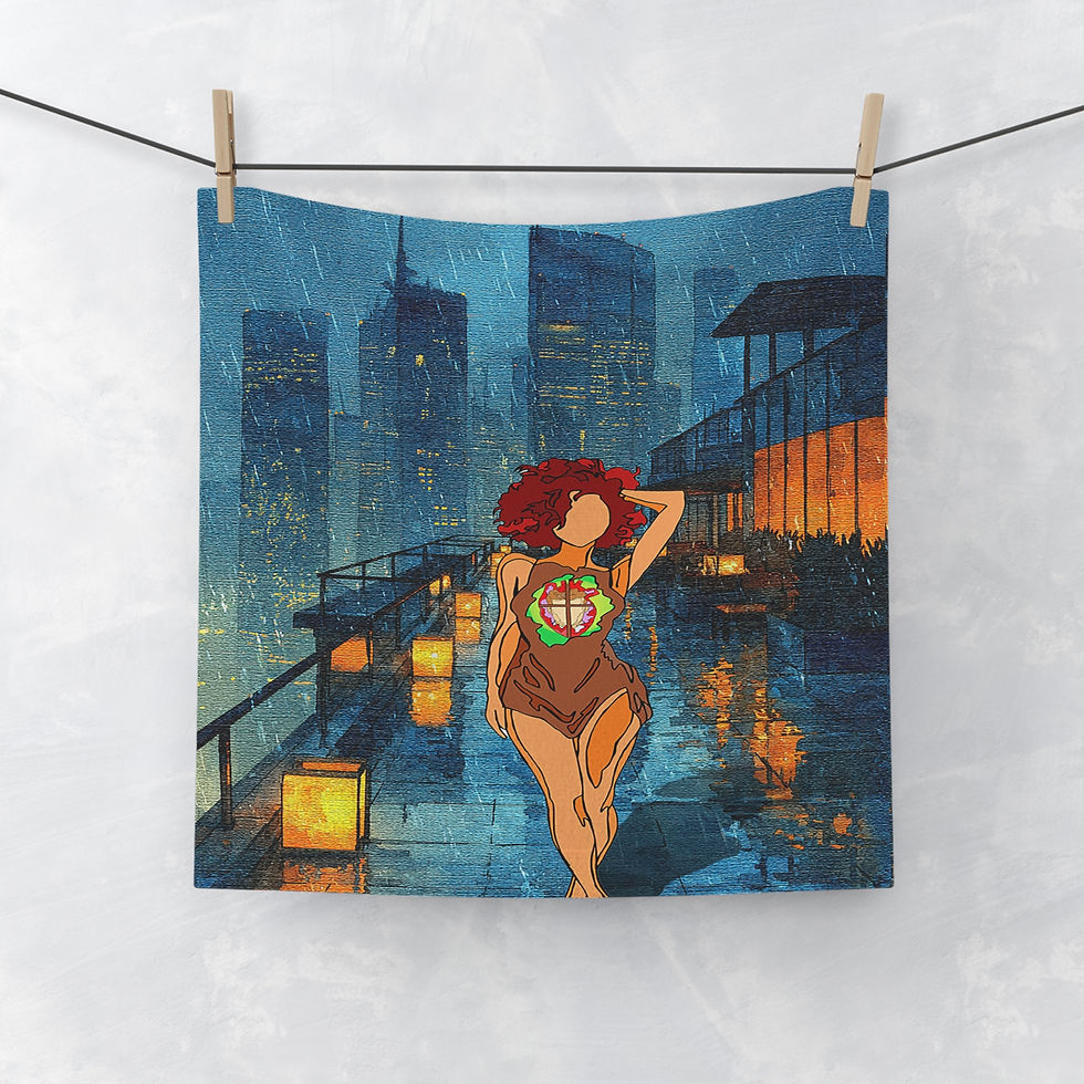 Thumbnail: Art Inspired by The Jackson 5, Looking Through the Window (Face Towel)