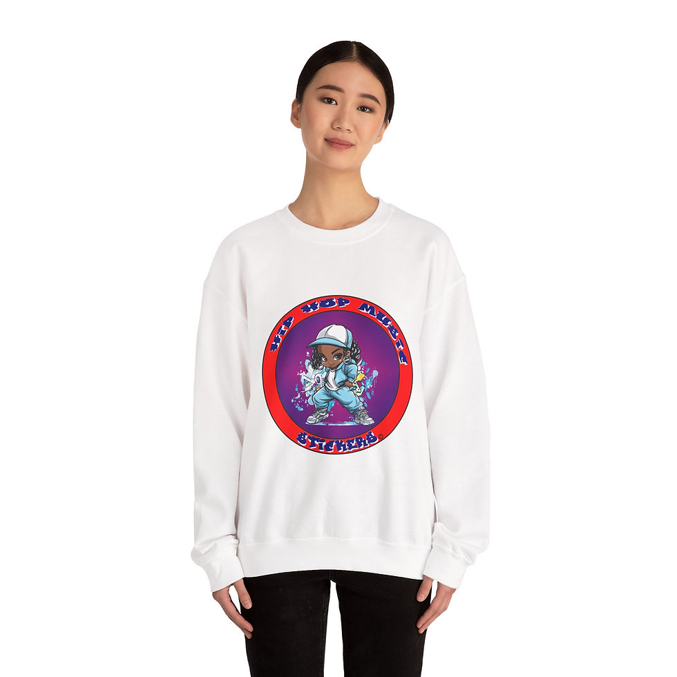 Thumbnail: HIP HOP Music Stickers 004 (Crewneck Sweatshirt)