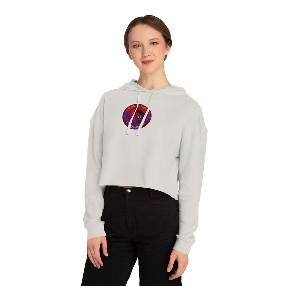 Thumbnail: Sirenes du Cigare Black 002 (Cropped Hooded Sweatshirt)