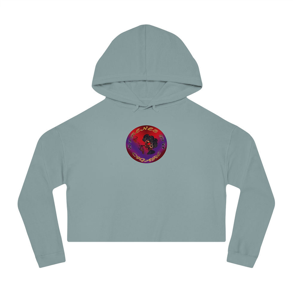 Thumbnail: Sirenes du Cigare Black 002 (Cropped Hooded Sweatshirt)
