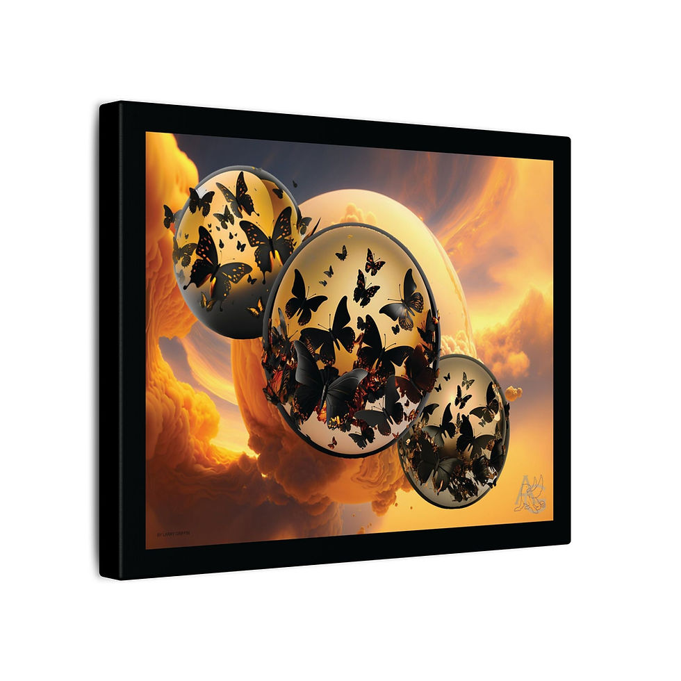 Thumbnail: Triplespheric Black Butterflies (Canvas)