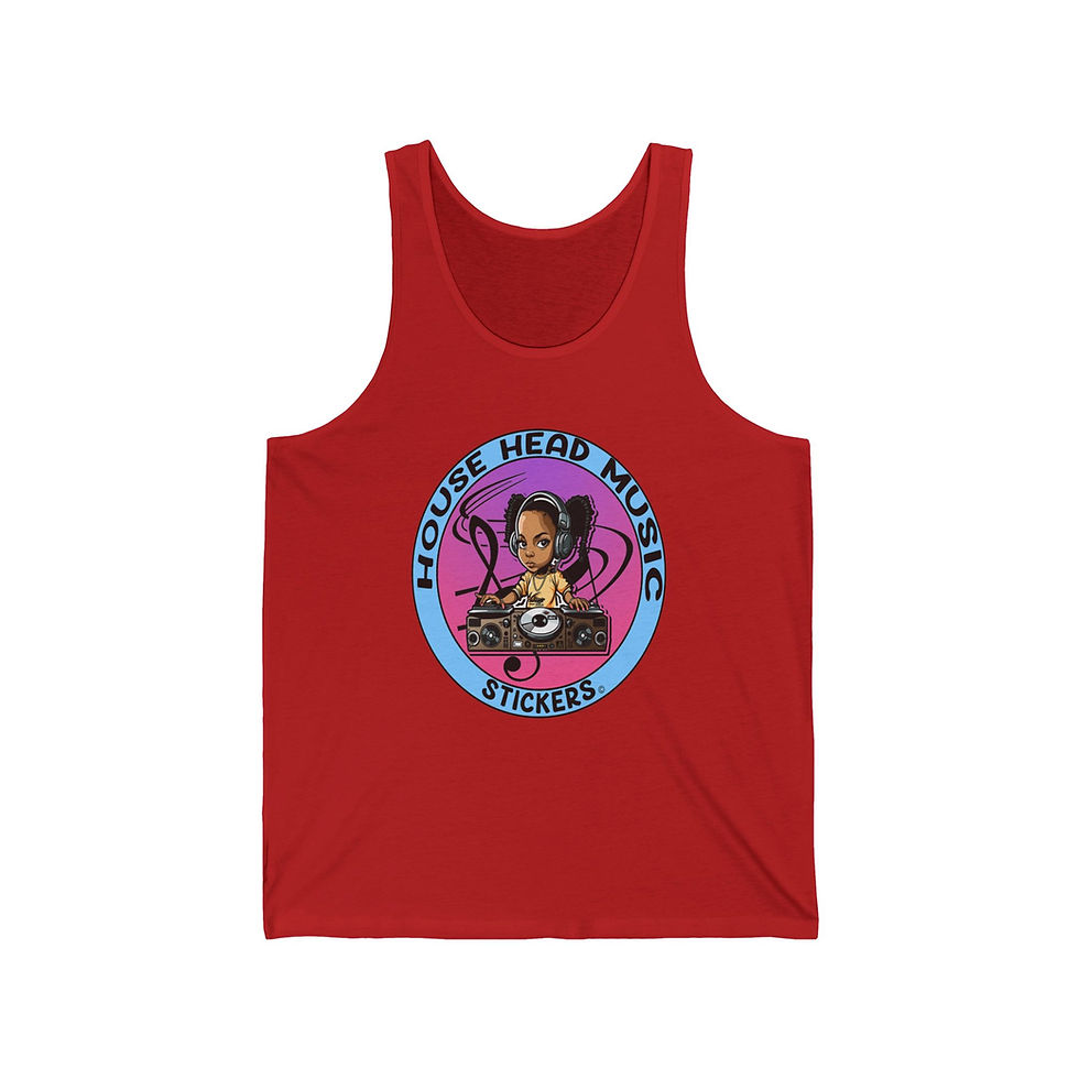 Thumbnail: House Head Music Stickers 010 (Unisex Jersey Tank)