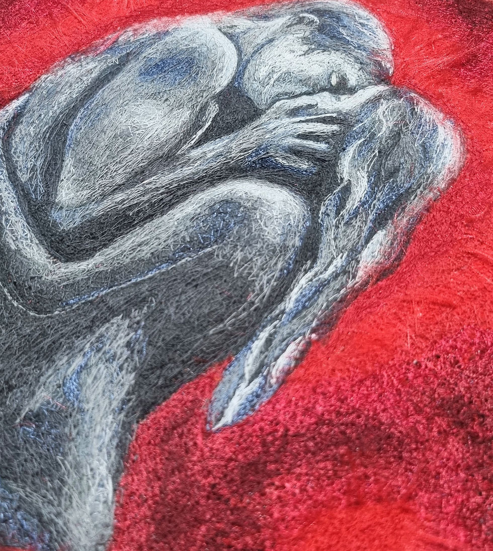 Thumbnail: "Consumed" Original Framed Textile Art
