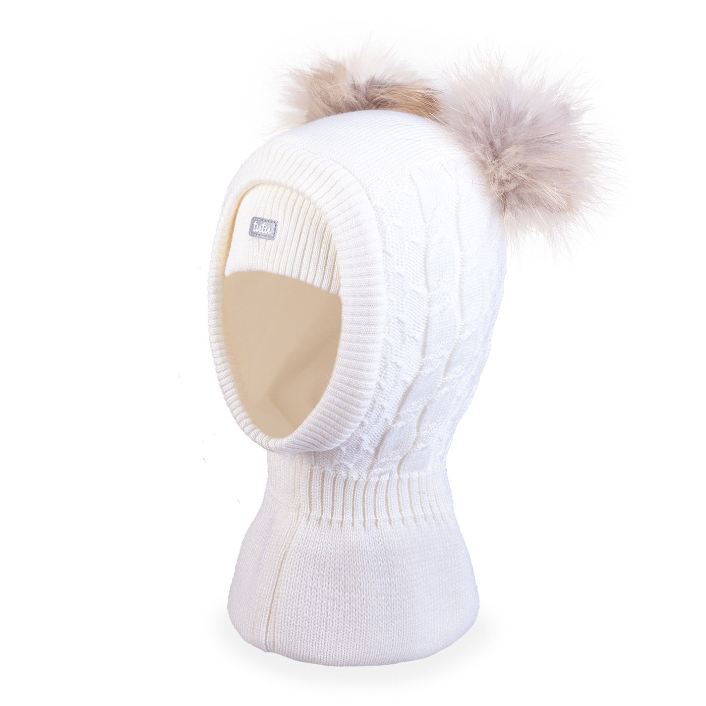 White Girls Knit Pullover Hat