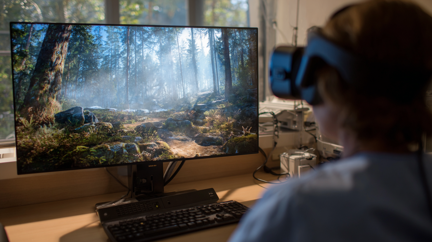 A calming VR therapy environment designed to support anxiety, PTSD, and stress regulation under professional supervision.