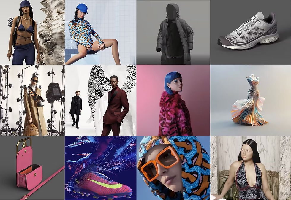 Digital fashion, virtual characters, products, and production examples for AI influencers