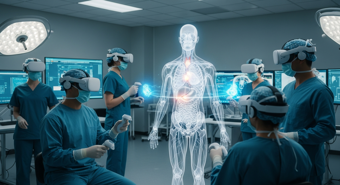 Illustrative healthcare technology scene