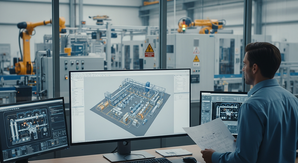 Digital twin simulation environment used for industrial virtual prototyping and operational planning
