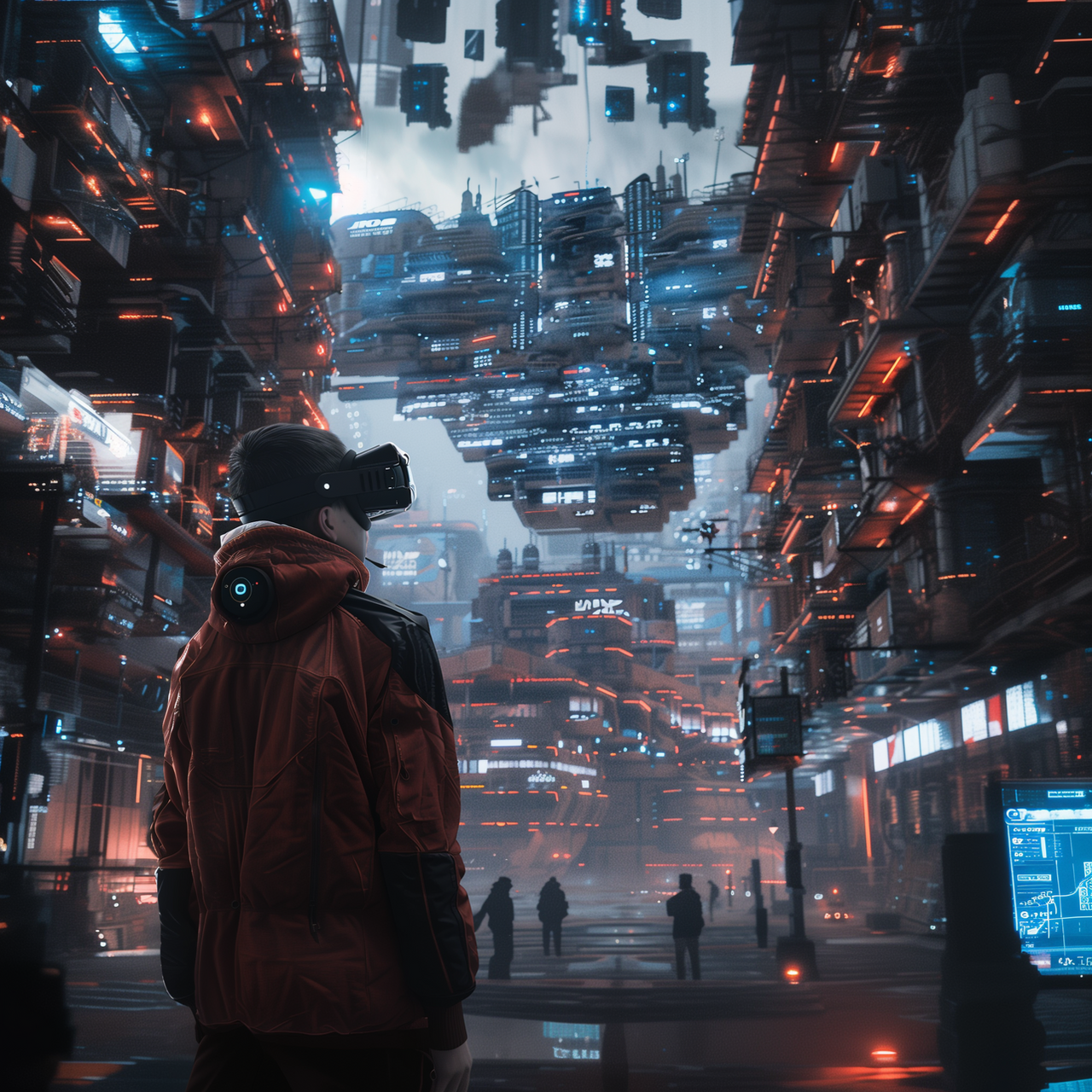 Extended reality scene combining physical space with immersive digital content