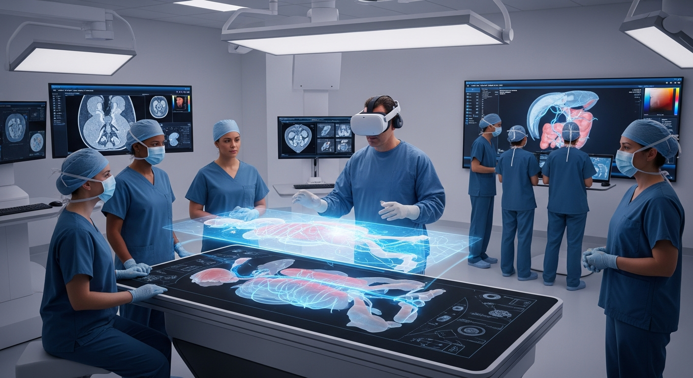 Illustrative healthcare technology scene