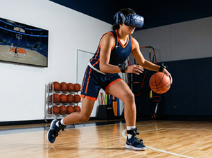 player playing basketball virtually
