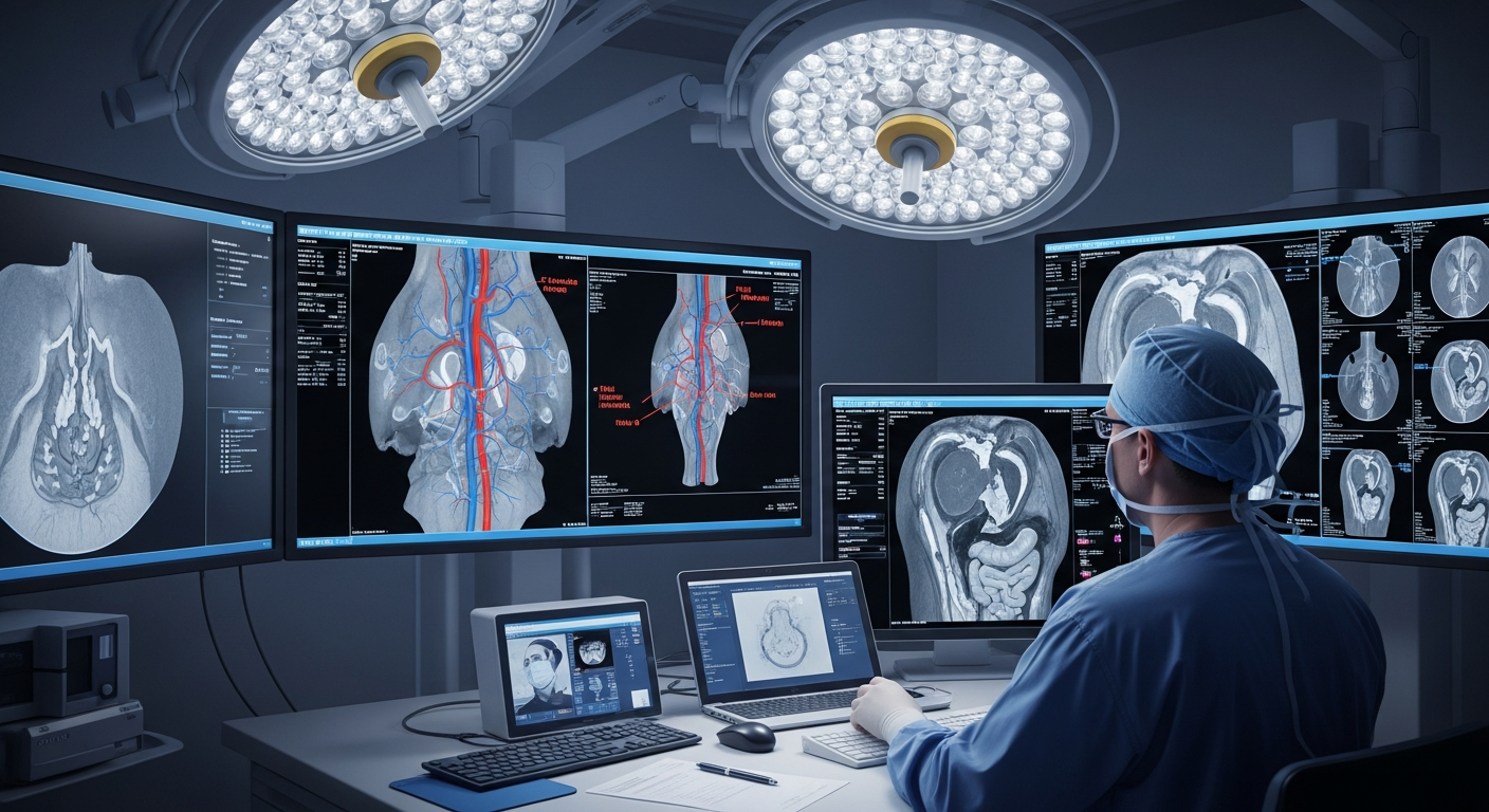 Illustrative healthcare technology scene
