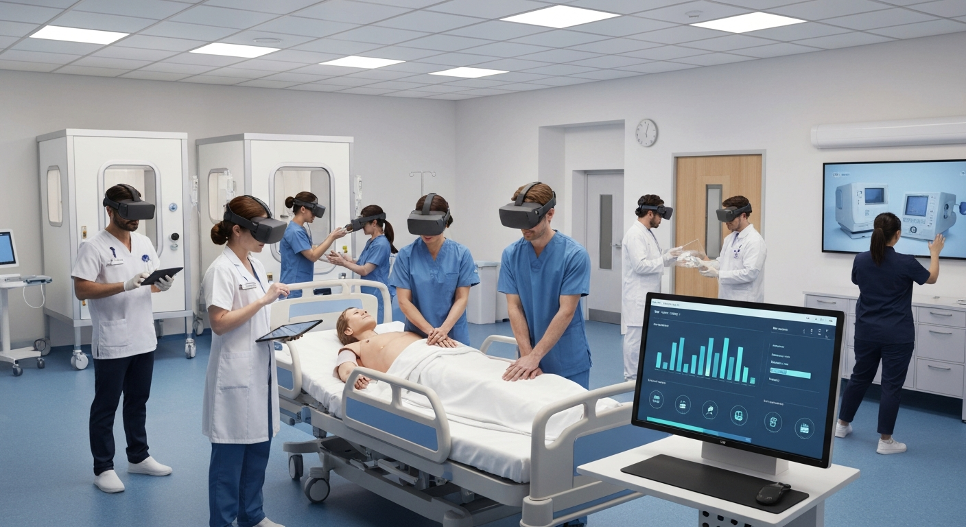 Illustrative healthcare technology scene
