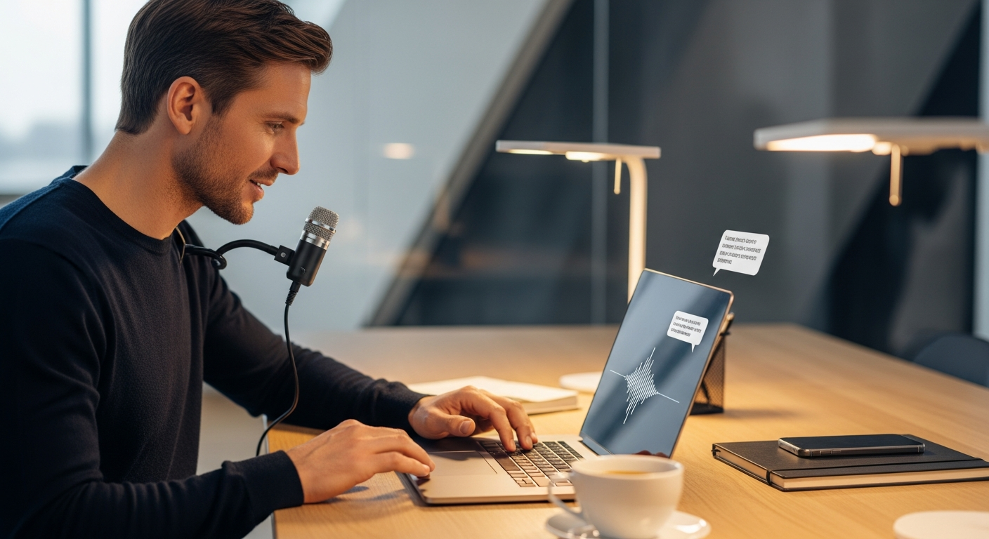 A manager receiving real-time guidance from an AI business assistant through natural conversation.