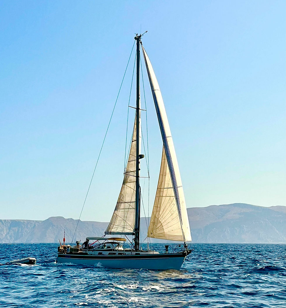 When is the Best Time to Sail Greece? Sailboat underway