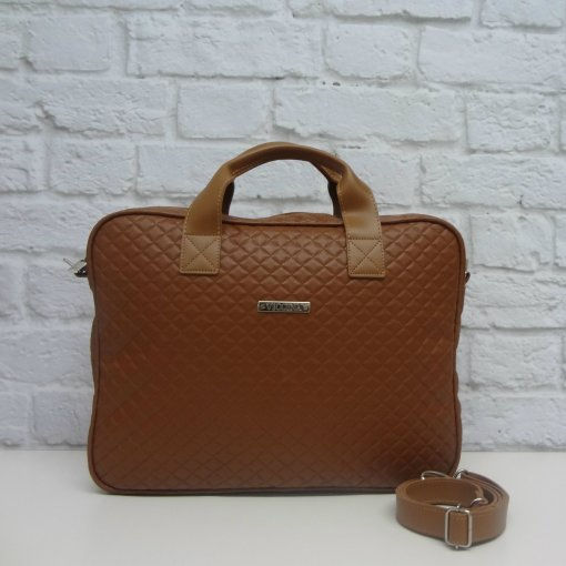 Miniatura: Bolsa Feminina pasta executiva caramelo VICCINA