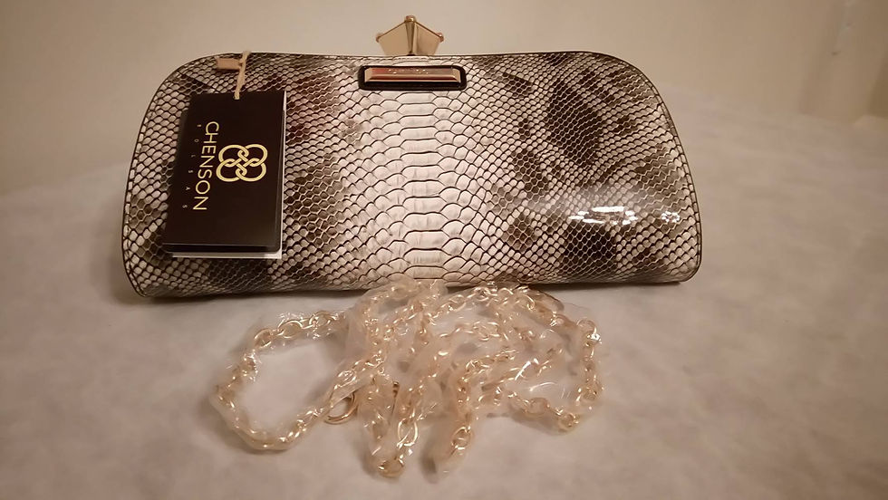 Miniatura: Bolsa carteira clutch verniz cobra marrom CHENSON 441