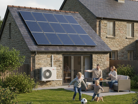 A family enjoying the benefits of renewables energy