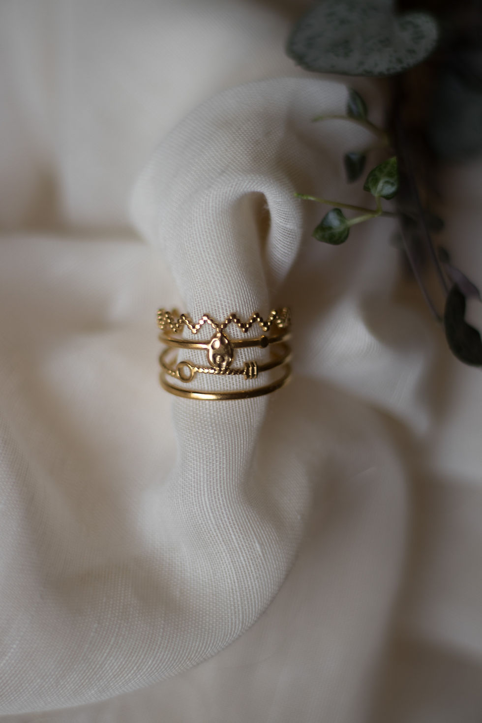 Miniature : Bague Circé - bague multirangs en acier inoxydable