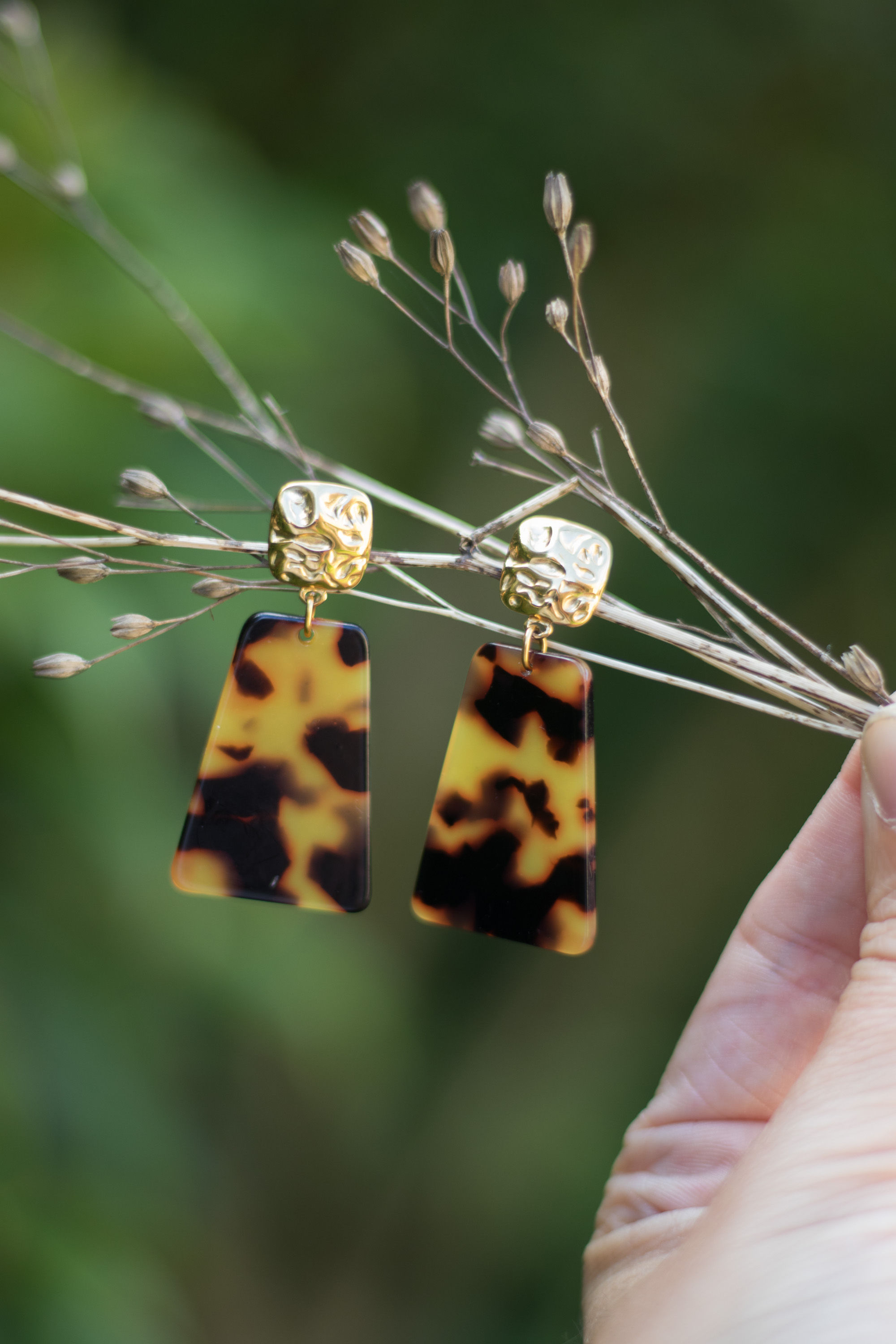 BO Nicole - boucles d'oreilles acier inoxydable écaille de tortue